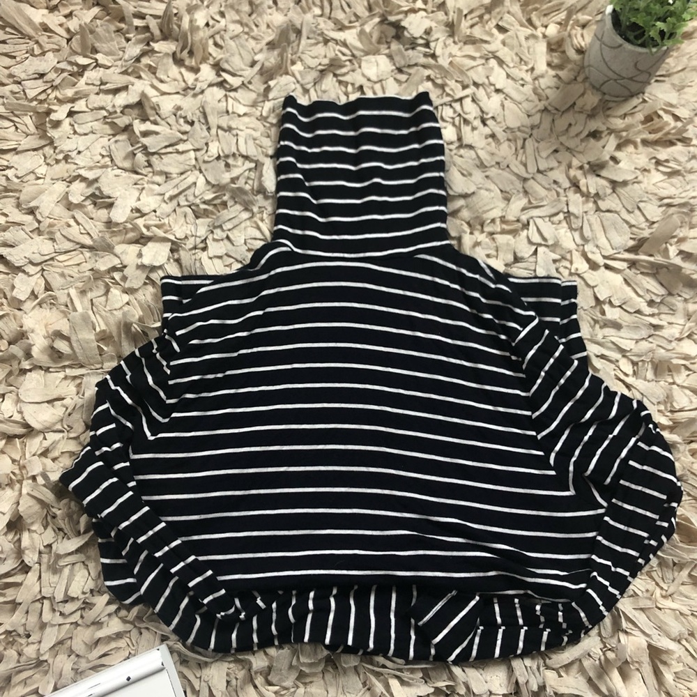 H&M Black and White Striped Turtleneck
